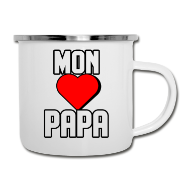 Geburtstagsgeschenk Vater Emaille Tasse - Ich liebe meinen Vater.