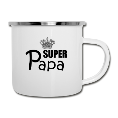 Geburtstagsgeschenk Vater Emaille Tasse - Super Papa Geburtstagsgeschenk Idee