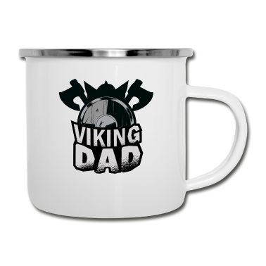 Geburtstagsgeschenk Vater Emaille Tasse - Wikinger Vater