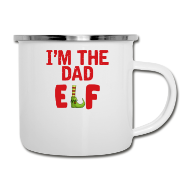 Geburtstagsgeschenk Vater Emaille Tasse - Ich bin der Vater Elf