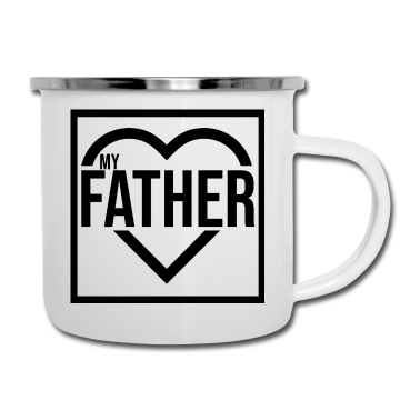 Geburtstagsgeschenk Vater Emaille Tasse - Ich liebe meinen Vater.