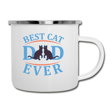 Geburtstagsgeschenk Vater Emaille Tasse - Süsser Katzenspruch Männer Geburtstagsgeschenk