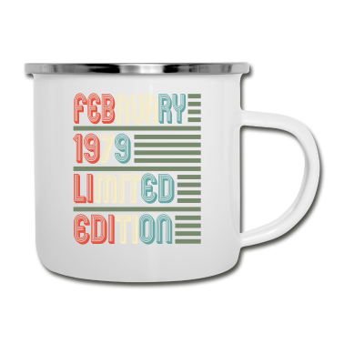 Geburtstagsgeschenk Vater Emaille Tasse - Februar Cool Vintage Vintage Geburtstagsgeschenk