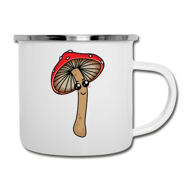 Geburtstagsgeschenk Vater Emaille Tasse - Roter Pilz-Cartoon