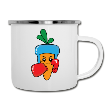 Geburtstagsgeschenk Vater Emaille Tasse - Karotte Boxer Cartoon