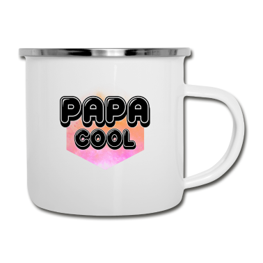 Geburtstagsgeschenk Vater Emaille Tasse - Du bist ein cooler Vater.