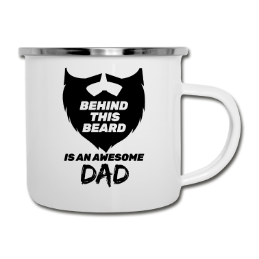 Geburtstagsgeschenk Vater Emaille Tasse - Hinter diesem Bart ist ein ehrfürchtiger Vater lustige Väter