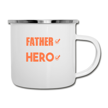 Geburtstagsgeschenk Vater Emaille Tasse - Ehemann Vater Beschützer Held - Größter Vater
