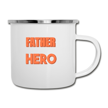 Geburtstagsgeschenk Vater Emaille Tasse - Ehemann Vater Beschützer Held - Größter Vater
