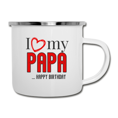 Geburtstagsgeschenk Vater Emaille Tasse - Ich liebe meinen Vater