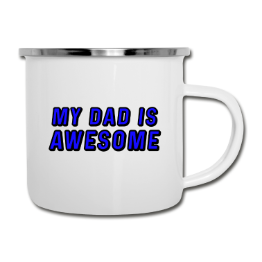Geburtstagsgeschenk Vater Emaille Tasse - MEIN VATER IST GENIAL