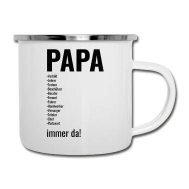 Geburtstagsgeschenk Vater Emaille Tasse - Papa, Vater, Dad, Daddy, Väter, Vatertag besterdad