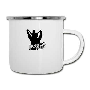 Geburtstagsgeschenk Vater Emaille Tasse - Vater und Sohn