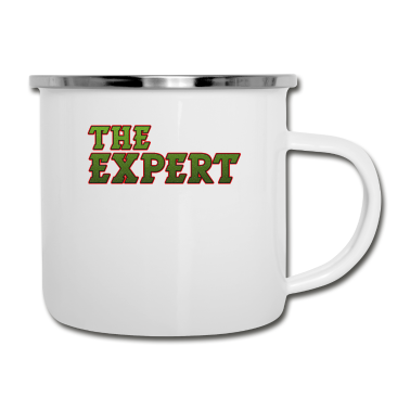 Geburtstagsgeschenk Vater Emaille Tasse - Ehrfürchtiger Experte Tshirt Design Der Experte