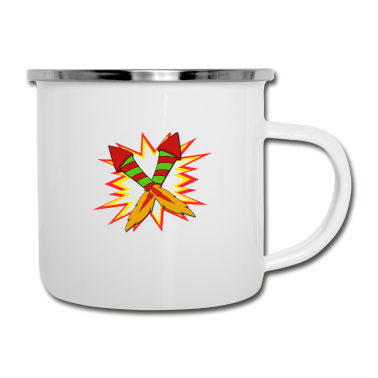 Geburtstagsgeschenk Vater Emaille Tasse - Ehrfürchtiger Experte Tshirt Designfeuerwerkexperte