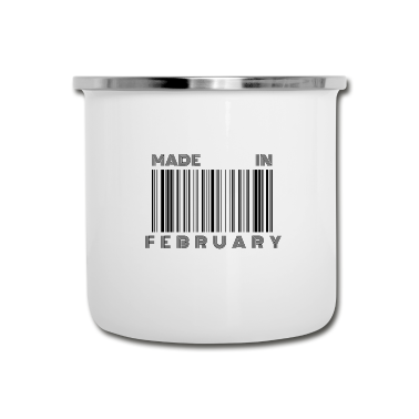 Geburtstagsgeschenk Vater Emaille Tasse - Made in February | Geburtstagsgeschenk Februar
