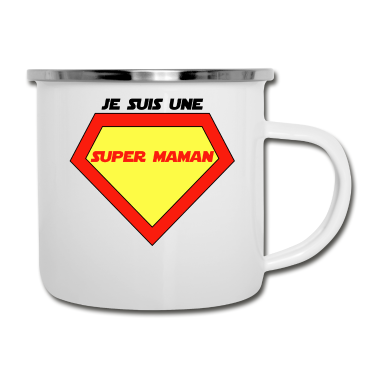 Geburtstagsgeschenk Vater Emaille Tasse - Ich bin ein super Mutter Weihnachten Geburtstagsgeschenk