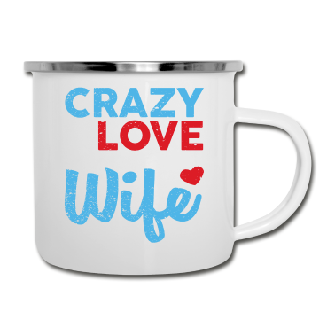 Geburtstagsgeschenk Vater Emaille Tasse - Verliebt in meine Frau Geschenk