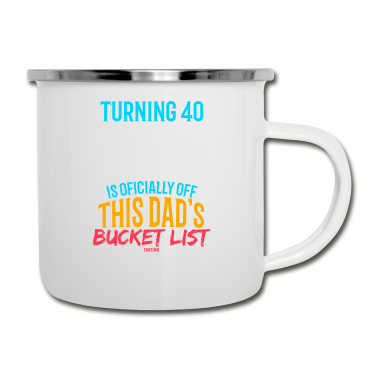 Geburtstagsgeschenk Vater Emaille Tasse - Papa 40 Geburtstagsgeschenk Vierzig