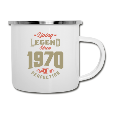 Geburtstagsgeschenk Vater Emaille Tasse - Legende seit 1970 Geburtstagsgeschenk