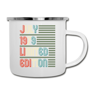 Geburtstagsgeschenk Vater Emaille Tasse - Juli Cool Vintage Vintage Geburtstagsgeschenk für