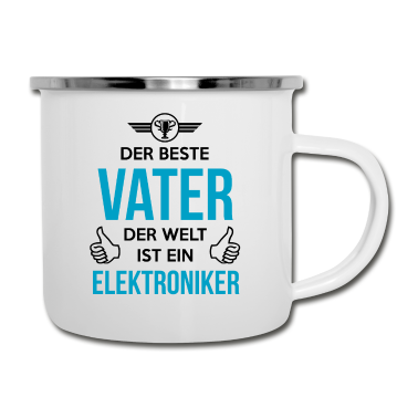 Geburtstagsgeschenk Vater Emaille Tasse - Vater Elektroniker