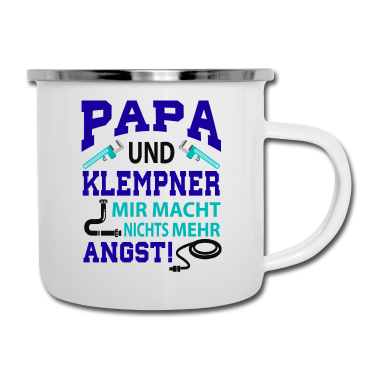 Geburtstagsgeschenk Vater Emaille Tasse - Klempner und Vater