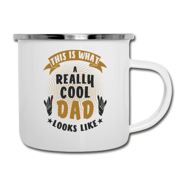 Geburtstagsgeschenk Vater Emaille Tasse - So Sieht Ein Wirklich Cooler Vater Aus