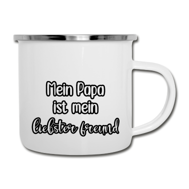 Geburtstagsgeschenk Vater Emaille Tasse - Mein Papa ist mein liebster freund - Vatertag