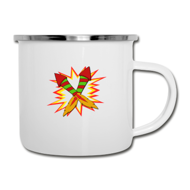 Geburtstagsgeschenk Vater Emaille Tasse - Awesome Expert Tshirt Design Feuerwerk Experte