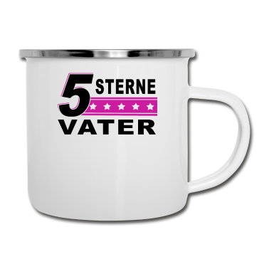 Geburtstagsgeschenk Vater Emaille Tasse - Fünf Sterne Vater