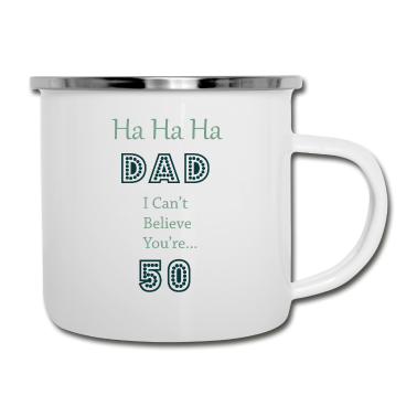 Geburtstagsgeschenk Vater Emaille Tasse - 50. Geburtstagsgeschenk für Papa Mama