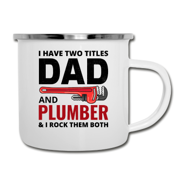 Geburtstagsgeschenk Vater Emaille Tasse - Klempner Klempner Rohrschlosser Papa Papa Vater Vater Tag
