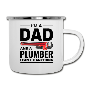Geburtstagsgeschenk Vater Emaille Tasse - Klempner Klempner Handwerker Pipefitter Papa Vater