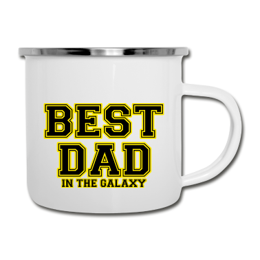 Geburtstagsgeschenk Vater Emaille Tasse - bester Vater in der Galaxie
