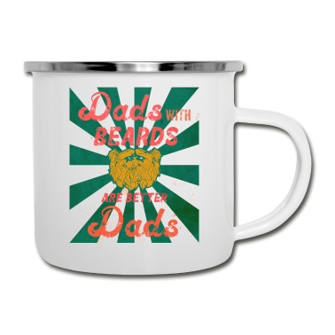 Geburtstagsgeschenk Vater Emaille Tasse - Vater Bart Spruch