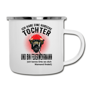Geburtstagsgeschenk Vater Emaille Tasse - Vater Feuerwehrmann Und Tochter