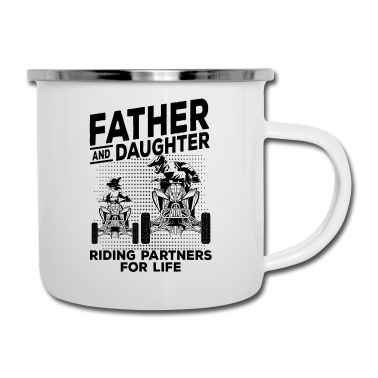 Geburtstagsgeschenk Vater Emaille Tasse - Quad Vater Tochter