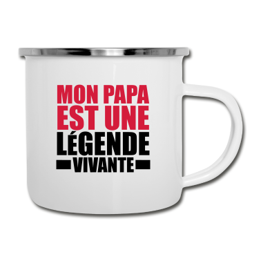 Geburtstagsgeschenk Vater Emaille Tasse - Mein Vater ist eine lebende Legende
