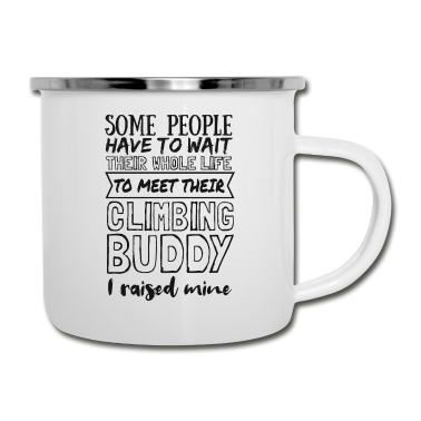 Geburtstagsgeschenk Vater Emaille Tasse - climbing buddy Vater