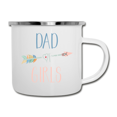 Geburtstagsgeschenk Vater Emaille Tasse - Vater der Mädchen Vatertagsgeschenk von der Tochter