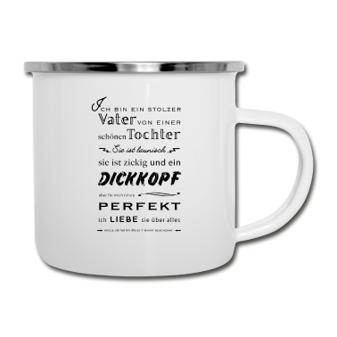 Geburtstagsgeschenk Vater Emaille Tasse - Vater lustige Spruch Geschenk