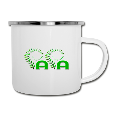 Geburtstagsgeschenk Vater Emaille Tasse - PAPA VATERTAG GEBURTSTAGSGESCHENKE GRUENE PFLANZEN