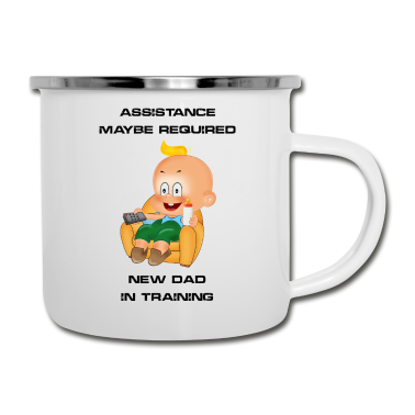 Geburtstagsgeschenk Vater Emaille Tasse - Neuer Vater im Training