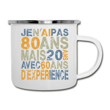 Geburtstagsgeschenk Vater Emaille Tasse - 80 Jahre Geburtstagsgeschenk 80 Jahre