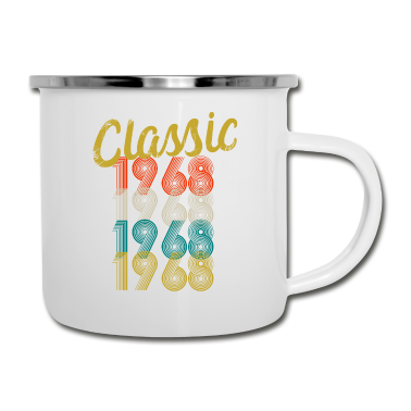 Geburtstagsgeschenk Vater Emaille Tasse - Classic 1968 Geburtstagsgeschenk Vintage Retro