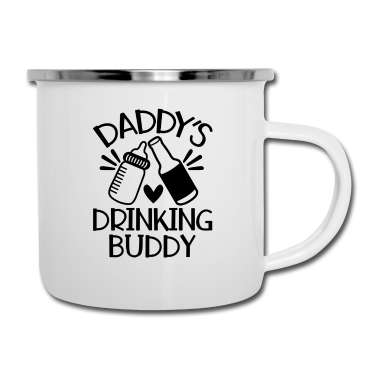 Geburtstagsgeschenk Vater Emaille Tasse - daddys drinking buddy Geschenk Vater Vatertag Vate
