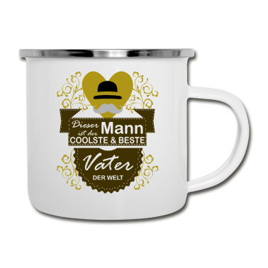 Geburtstagsgeschenk Vater Emaille Tasse - Vatertag Vater Papa Mann Coolste Der Welt