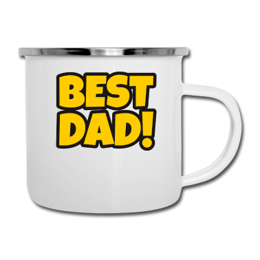 Geburtstagsgeschenk Vater Emaille Tasse - Best Dad Vater Daddy Papi Papa Dad Bester Vater