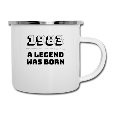 Geburtstagsgeschenk Vater Emaille Tasse - 1983 wurde eine Legende geboren - Geburtstagsgeschenk zum Geburtsjahr